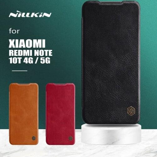 Nillkin for Xiaomi Redmi Note 10T 5G Case Qin Flip Leather Case Slim Wallet Card Slot Business Case for Redmi Note 10T 4G Cover