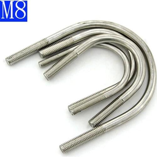 M8 8mm 304 Stainless Steel A2 U-Bolts Round Bend U-Bolt U Clamp screws