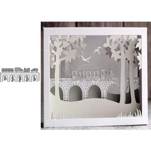 Vehicle Bridge Pier Metal Cutting Dies Shape for Scrapbooking Craft Die Cut Stencil Card Make Mould Sheet Decor Template Model