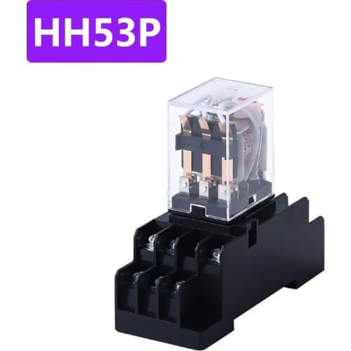 1Pc LY2NJ HH62P Electronic Micro Mini Electromagnetic Relay 10A 8PIN Coil DPDT With Socket Base DC12V,24V AC220V