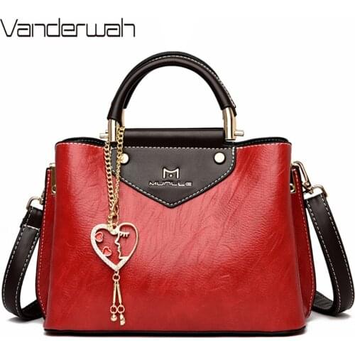 Fashion Heart-shaped Tassel Trended Bag High Quality Pu Leather Shouder Bags for Women 2021 Luxury Handbags Women Bags Designer