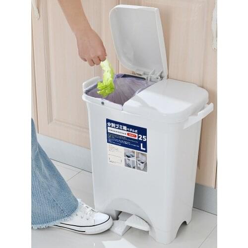 Pedal Trash Can with Lid Wheels Kitchen Big Cube Storage Bins Trash Can Kitchen Kosze Do Segregacji Smieci Waste Bins BG50WB