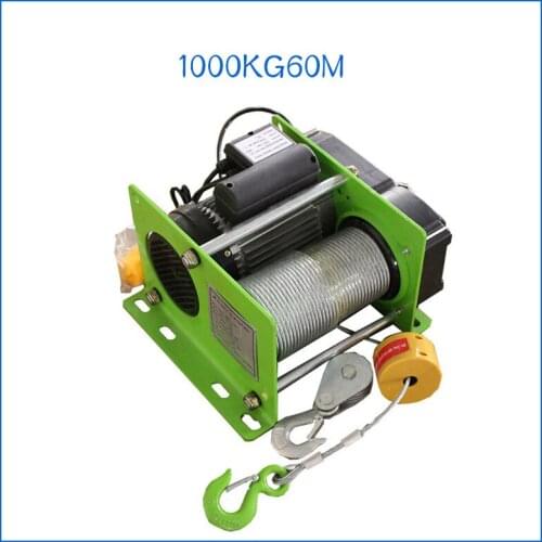 1000KG 30M/60M Small wire rope hoist Mini electric hoist small hoist for decoration of household buildings