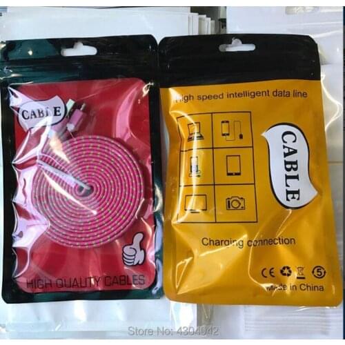 11*18cm Plastic poly opp Zipper bags Retail package bag for iphone X samsung s9 xiaomi USB 2M 3M cable hang hole packaging bag