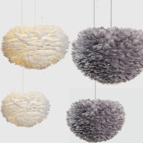 Pendant Lights Feather Pendant Lamp Romantic HangLamp For Bedroom Living Room Kitchen Hanging Lamps Goose Feather Light Fixtures