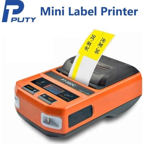 Free shipping New Mini USB/Bluetooth/NFC portable label tape maker machine ribbon printer thermal label printer PT-50DC