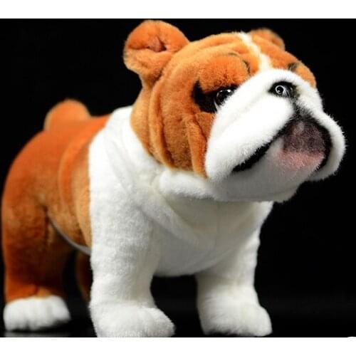 26cm Simulation Lifelike Standing Bulldog Stuffed Plush Toys Tiger Dog Doll For Birthday Gift