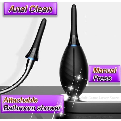 Manual Squeeze 5 Hole Nozzle Anal Cleaning Anus Enema Tools Vagina Cleaner Prostate Massage Sex Hygiene Toy For Man Women Gay