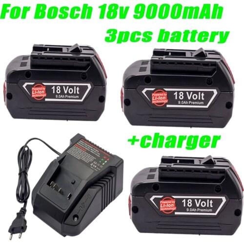Replacement of Original Bosch Power Tools Professional Lithium Battery 18v 9000mAh Compatible with BAT609 BAT610 BAT618G BAT619G