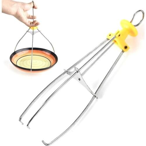 1pc Heat Resistant Hot Plate Clip Non-Slip Triangle Design Stainless Steel Bowl Clip Dish Clamp Cooking Tools Kitchen Supplies