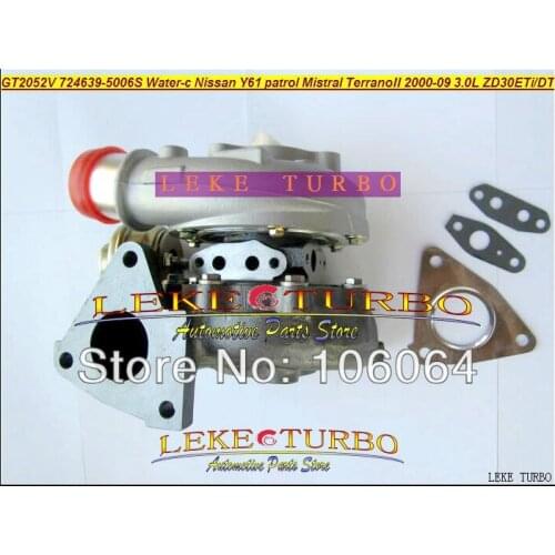 Water Cooled Turbo GT2052V 724639-5006S 724639 705954-5001S For NISSAN Patrol Mistral Y61 97-09 Terrano II ZD30ETi ZD30DTi 3.0L