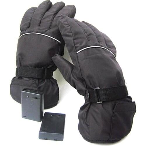 1 Pair 4.5V Waterproof Electric Heated Gloves Windproof Battery Powered Ski Biker Thermals Warm Heating Hand Gloves