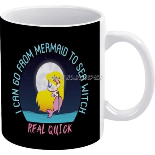 I Can Go From Mermaid To Sea Real Coffee Mugs 330ml Creative Travel Mug and Cup Office Drinkware Mugs Tazza I Can Go From Mermai
