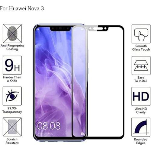 Tempered Phone Glass For Huawei Nova 3 3i Full Glue Cover Screen Protector For Huawei P Smart Plus Nova3 Protective Film Glass