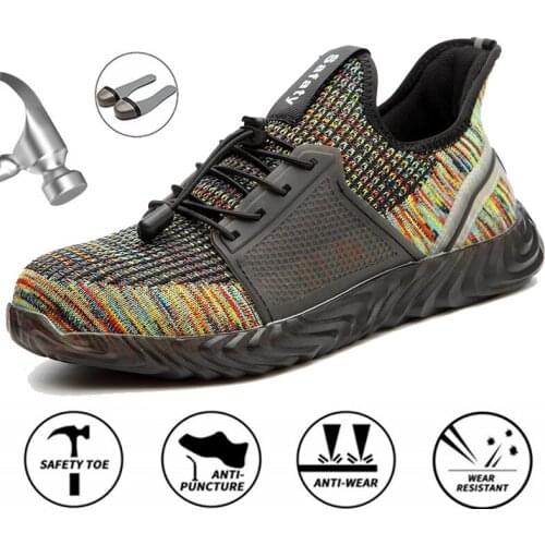 Safety Work Shoes Men with Steel Toe Cap Construction Work Boots Breathable Men Work Safety Sneakers New Safety Footwear