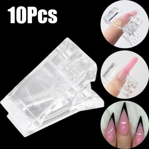 5/10Pcs Transparent Nail Tips Extension Clips Gel Polish Quick Building Clamp Plastic Acrylic Nai Art Clip Manicure Tools Set