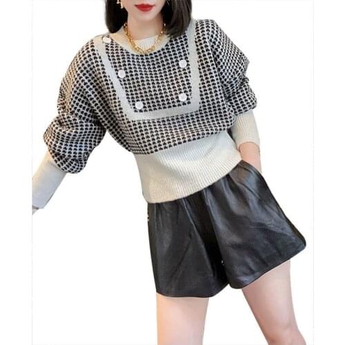 2021 spring womens western style hooded bat sweater striped sweater slim loose sweater lazy woman