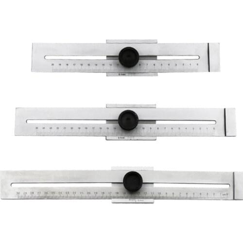 0-200/250/300mm Woodworking Metric Line Scribe Ruler Positioning Measuring Ruler Woodworking Marking T-Ruler Tool