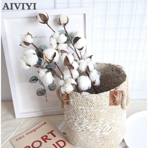 10 Heads of Artificial Flowers and Cotton Branches Home Decor Party Decoration Artificial Dried Flowers Artificial Plants Branch