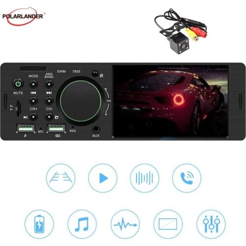 Dual USB ports 4.1" MP5 1 Din Car Radio Bluetooth Handsfree 12V TF/AUX/FM RCA 2 channels Audio Output High Power Stereo System