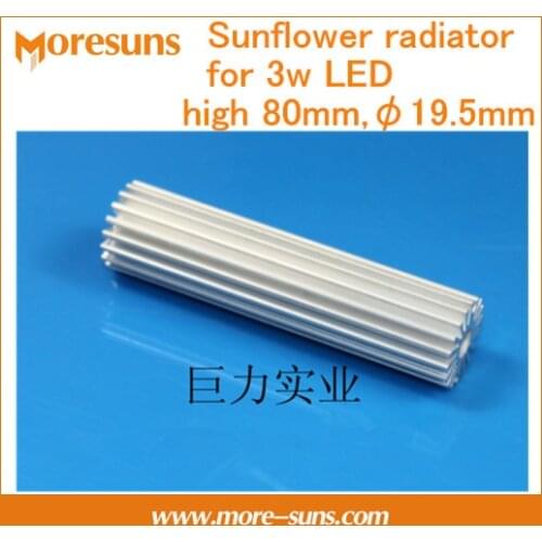 Fast Free Ship 20PCS Sunflower radiator for 3w LED lamp bead high 80mm,diameter 19.5mm cylindrical type led circular radiator