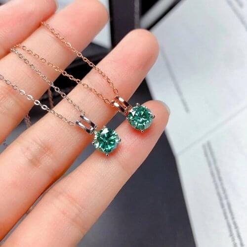2021 pouring green moissanite gemstone necklace women silver necklace jewelry 925 sterling silver birthday gift New year memento