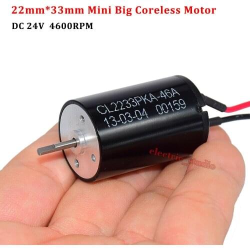 22mm*33mm Coreless Motor Strong Magnetic DC 12V-24V 4600RPM High Speed Large Torque Engine D-shaft