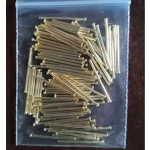 23pcs D0.8mm*17mm*1.2mm module power pin flat head cap straight needle gold-plating