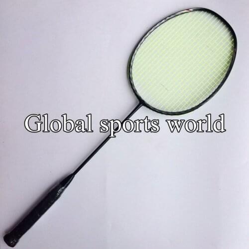 4U High quality 3D blade N80 Frame badminton rackets genuine 100% carbon fiber badminton racquets (Black)