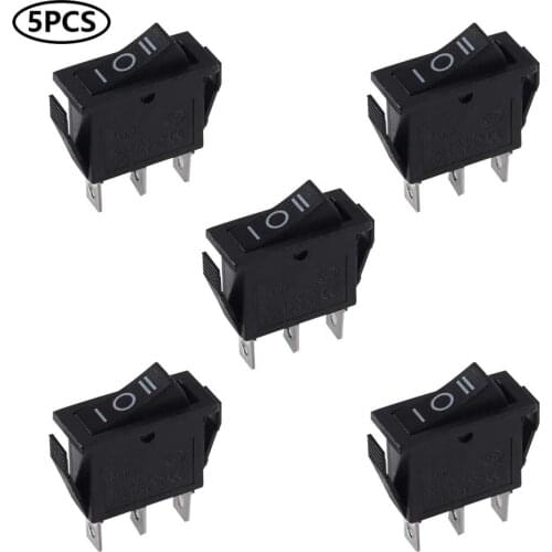 5Pcs SPDT ON-OFF-ON 3 Pin Snap Rocker Boat Switch Toggle AC 250V 15A 125V 20A For Car Auto Boat Household Appliances KCD3-103