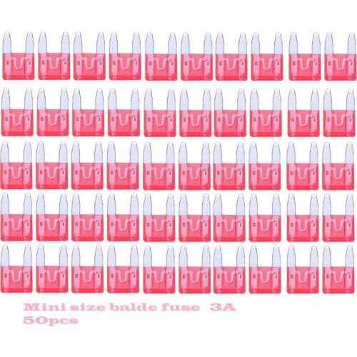 50pcs) 3Amp ATC Mini Blade Fuse Assortment Car 3A blade Fuses for Auto Car Truck RV Camper Bus Trailer boat ATV SUV SHIP