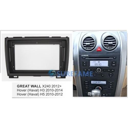9 inch Car Fascia Radio Panel for GREAT WALL Haval H3 2010-2014, Haval H5 2010-2012; X240 2012+ Dash Kit Facia Console Bezel