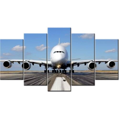 Airbus A380 airliner Poster 5 Piece Modern Canvas Paintings Wall Art Picture For Home Decoration