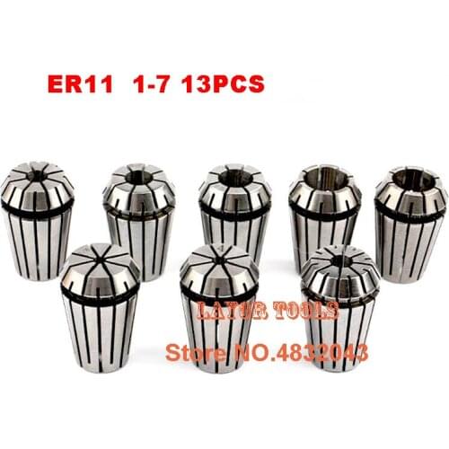 Free freight ER11 13 PCs clamp set 1 mm to 7 mm for milling CNC engraving machine tool motor axis