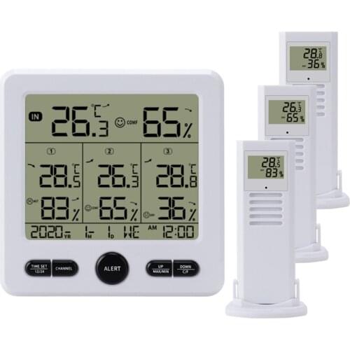 Wireless Weather Station Temperature Controller Indoor Electronic Hygrometer Temperature Controller With Backlight White Black