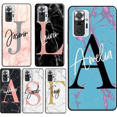 Personalisierte Custom Name Marble For Xiaomi Redmi Note 10 Pro 8T 9S Note 7 8 9 Pro Phone Case For Redmi 9C 9T 9 9A 8A K40