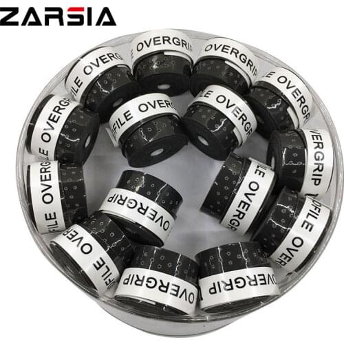 Black)60 pcs High quality ZARSIA perforated Tennis Overgrip sticky feel Tennis Rackets Grips Badminton Overgrip