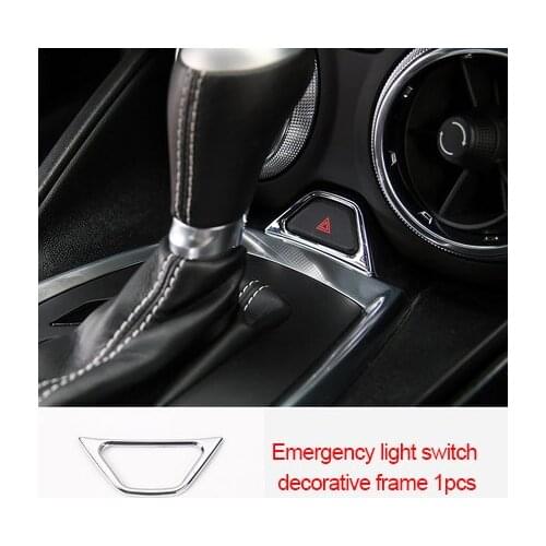 For Chevrolet Camaro Bumblebee 2017-2020 chrome Emergency light switch decorative frame 1pc