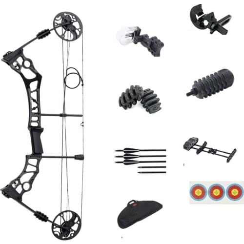 For Shooting Fishing Targets, Outdoor Practice Archery Hunting 35-60 Lb Compound Bow Right Hand Adjustable Bow Set