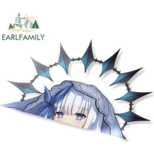 EARLFAMILY 13cm x 8cm Creative Car Sticker Origami Graffiti Peeking Motorcycle Car Window Decal Cartoon Anime JDM Car Styling