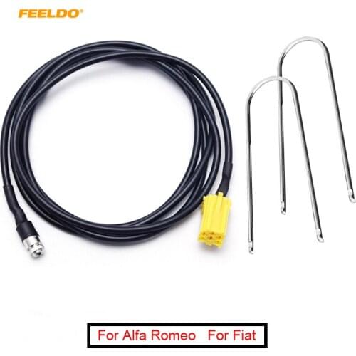 FEELDO 10Set Car ISO 6Pin to 3.5MM Jack Stereo Audio Aux Cable Adapter For Fiat Grande Punto Alfa 159 with 2pcs Key Tools #5734