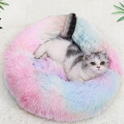 Pet Sleeping Mat Long Plush Soft Coral Velvet Bed Cat Nest Winter Puppy Kennel Cat Cushion Portable Pad Pets Supplies