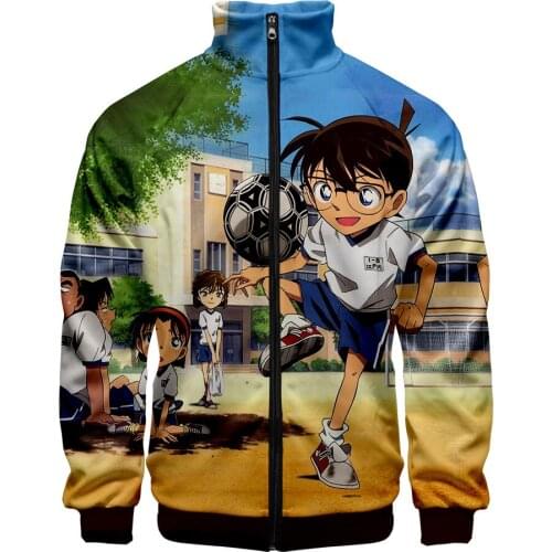 Stand Collar Zipper Jacket Men Women Casual Harajuku Sweatshirt Jackets Tops 2020 New Detective Conan 3d Ainme TV Long Sleeve