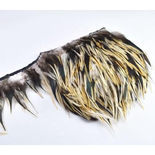 1Yards Natural Pheasant Feathers Trim Ribbon DIY Plume Feather Needlework Craft Sewing Clothing Party Wedding Decoration 10-15cm