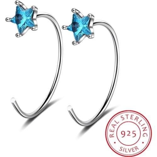 Fashion Star Ear Cuff Non Pierced Micro Pave CZ Zirconia Small Sized Girl Clip Earring for Women 925 Sterling Silver Jewelry