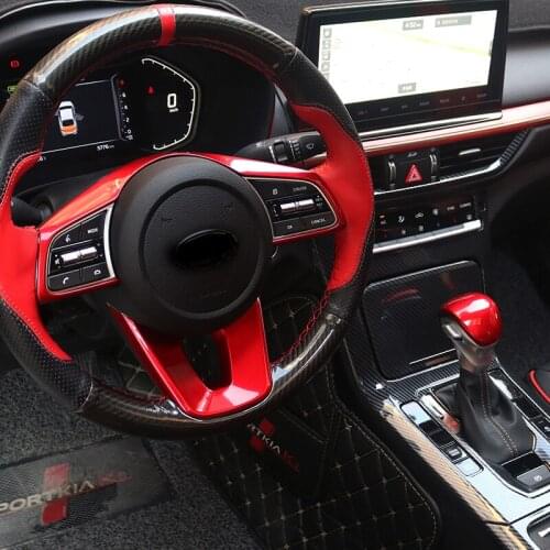 For KIA cerato forte 2019-2020 Steering wheel trim Gear head cover Carbon fiber pattern K3
