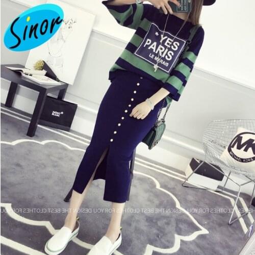 [Bottom Price]Large Size Dress Suit 2020 Autumn and Winter New Stylish Loose Wear mm Large Girls Knitted Dress Sweater Piece
