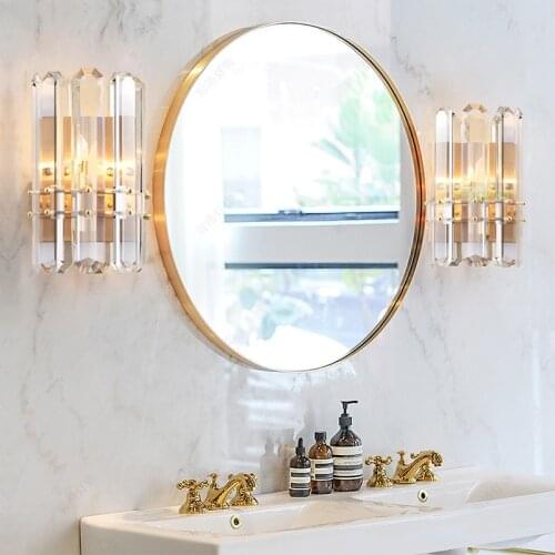 Long crystal rod wall sconce for Living Room Modern Crystal Wall Lamp Bedroom hotel fixture Hallway TV Background led Wall Light