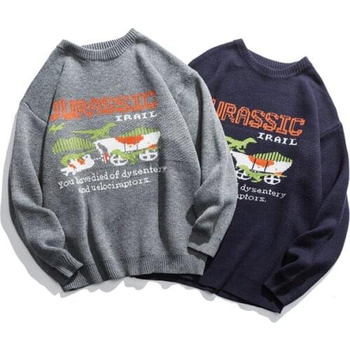 Autumn Loose Couple Bf Round Neck Sweater Men and Women Hong Kong Style Ins Trend Online Celebrity Sweater