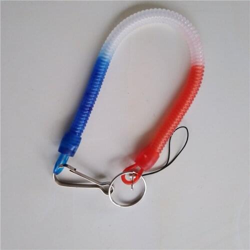 Factory direct sales of high quality environmentally friendly metal key chain plastic spring key chain stall in department store